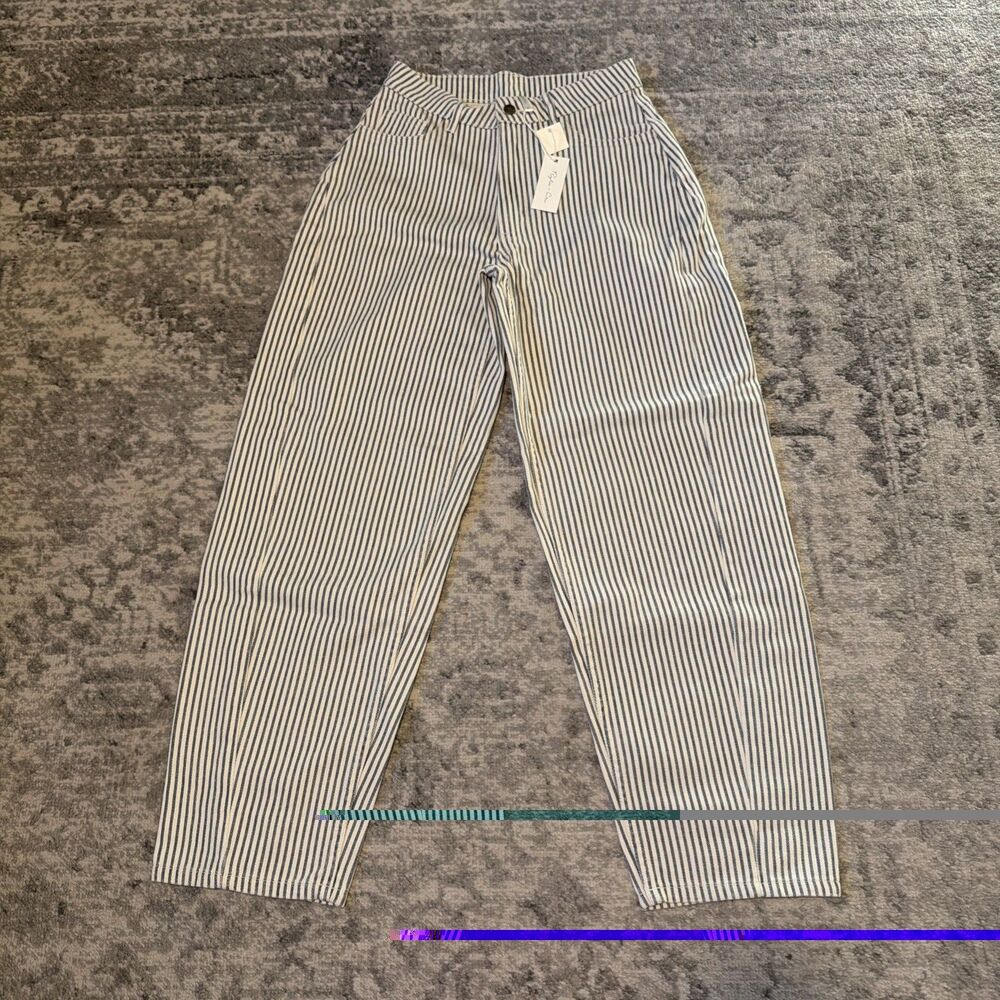 Rylee + Cru Women's Barrel Pant Railroad Stripe XS